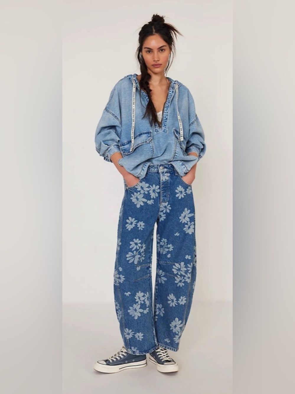 Free People We The Free Good Luck Daisy Barrel Jeans